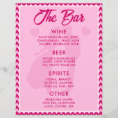Modern BlushPink Chevron Bar Menu Wedding Tabletop (裏面)