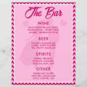 Modern BlushPink Chevron Bar Menu Wedding Tabletop (正面)
