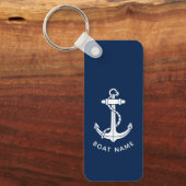 Modern Boat Anchor and Name Captain キーホルダー (正面)