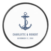 Modern Boat Anchor Beach Wedding Favor アイスホッケーパック (正面)