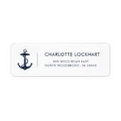 Modern Boat Anchor Nautical Return Address ラベル (正面)