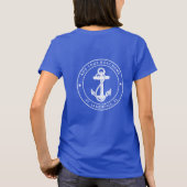 Modern Boat Name Nautical Anchor Matching Vacation Tシャツ (裏面)