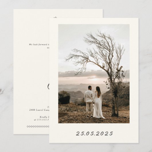 Modern Bohemian Desert Romance| ウェディング招待状 招待状 (正面/裏面)