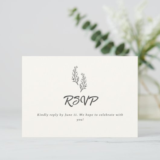 Modern Bohemian Desert Romance | RSVP Card (スタンド正面)