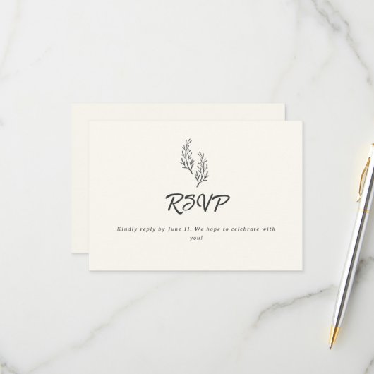 Modern Bohemian Desert Romance | RSVP Card (正面/裏面インサイチュ)