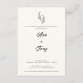 Modern Bohemian Desert Romance| Wedding Invitation 招待状 (裏面)