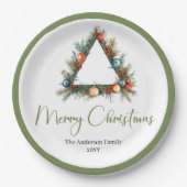 Modern Bohemian Earthy Neutral Christmas Table  ペーパープレート (正面)
