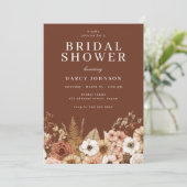 Modern Bohemian Floral Bridal Shower 招待状 (スタンド正面)
