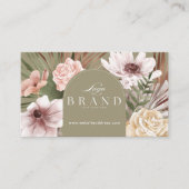 Modern Bohemian Watercolor Boho Florals Arch Logo  名刺 (正面)