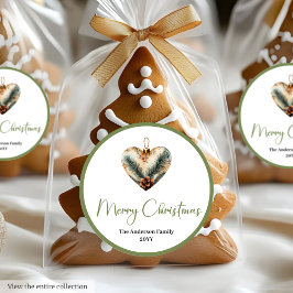 Modern Bohemian Watercolor Christmas Favor Sticker ラウンドシール