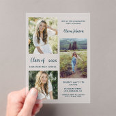 Modern Boho 3 Photo Graduation アクリル招待状 (インサイチュ (ポータブル))