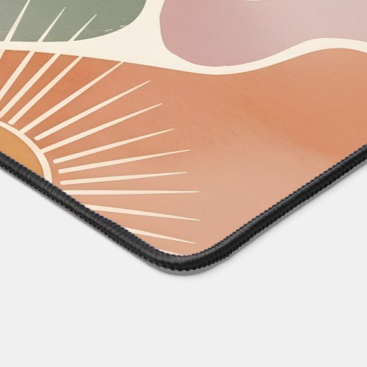 Modern Boho Abstract Earth Tones デスクマット (コーナー)