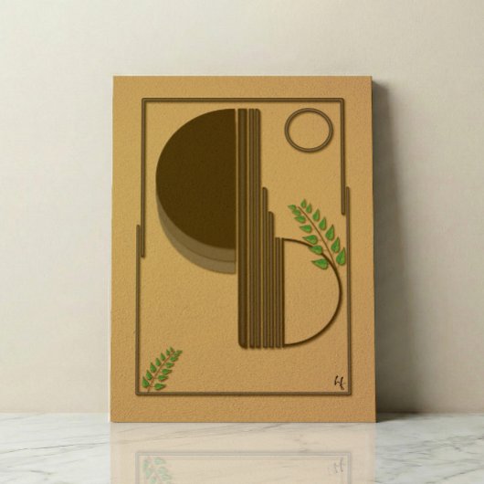 Modern Boho Abstract Wall Art - 3D Textured キャンバスプリント