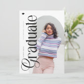 Modern Boho Arch 2 Photos Graduation 招待状 (スタンド正面)