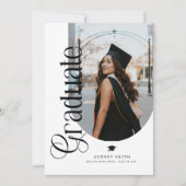 Modern Boho Arch 2 Photos Graduation 招待状 (正面)