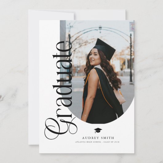 Modern Boho Arch 2 Photos Graduation 招待状 (正面)