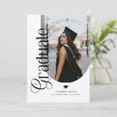 Modern Boho Arch 2 Photos Graduation 招待状 (スタンド正面)