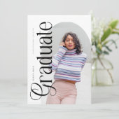 Modern Boho Arch 2 Photos Graduation 招待状 (スタンド正面)