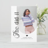 Modern Boho Arch 2 Photos Graduation 招待状 (スタンド正面)