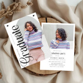 Modern Boho Arch 2 Photos Graduation 招待状