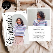 Modern Boho Arch 2 Photos Graduation 招待状