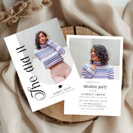 Modern Boho Arch 2 Photos Graduation 招待状