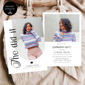 Modern Boho Arch 2 Photos Graduation 招待状