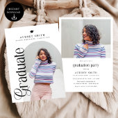 Modern Boho Arch 2 Photos Graduation 招待状