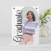 Modern Boho Arch 2 Photos Graduation 招待状 (スタンド正面)