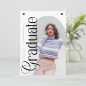 Modern Boho Arch 2 Photos Graduation 招待状 (スタンド正面)