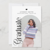 Modern Boho Arch 2 Photos Graduation 招待状 (正面)