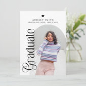 Modern Boho Arch 2 Photos Graduation 招待状 (スタンド正面)