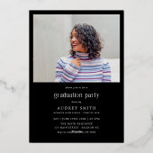 Modern Boho Arch 2 Photos Graduation 箔招待状 (裏面)