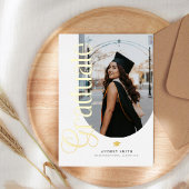 Modern Boho Arch 2 Photos Graduation 箔招待状