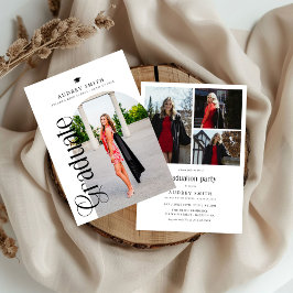 Modern Boho Arch 4 Photos Graduation 招待状