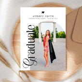 Modern Boho Arch 4 Photos Graduation 招待状