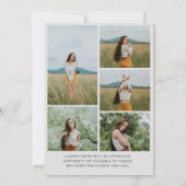 Modern Boho Arch 6 Photos Graduation Announcement 招待状 (裏面)