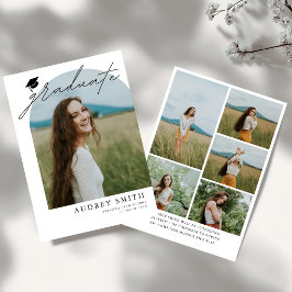 Modern Boho Arch 6 Photos Graduation Announcement 招待状