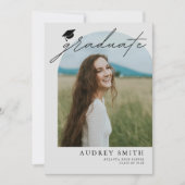 Modern Boho Arch 6 Photos Graduation Announcement 招待状 (正面)