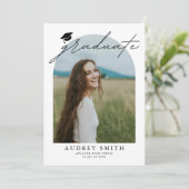 Modern Boho Arch 6 Photos Graduation Announcement 招待状 (スタンド正面)