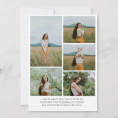 Modern Boho Arch 6 Photos Graduation Announcement 招待状 (裏面)
