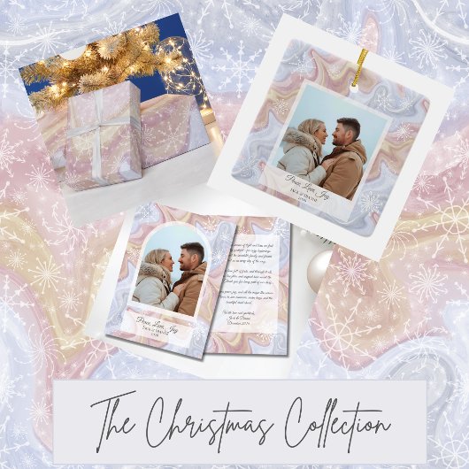 Modern Boho Arch Blue Holiday Greeting Card  シーズンカード