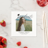 Modern Boho Arch Photo Graduation Party スタンダードカクテルナプキン (インサイチュ)