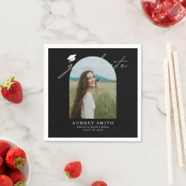 Modern Boho Arch Photo Graduation Party スタンダードカクテルナプキン