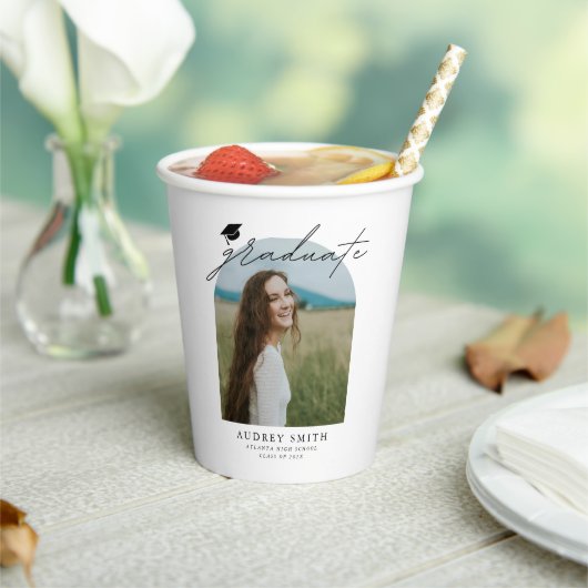 Modern Boho Arch Photo Graduation Party 紙コップ (インサイチュ)