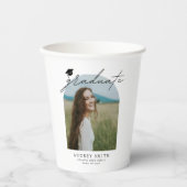 Modern Boho Arch Photo Graduation Party 紙コップ (正面)