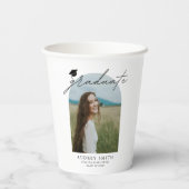 Modern Boho Arch Photo Graduation Party Paper Cups 紙コップ (裏面)