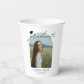 Modern Boho Arch Photo Graduation Party Paper Cups 紙コップ (正面)