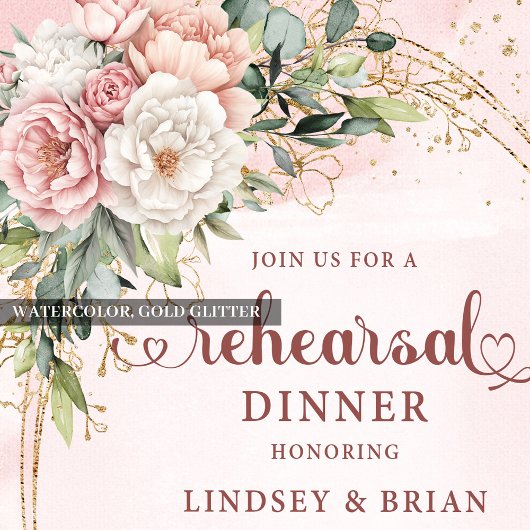 Modern Boho Blush Pink Greenery Rehearsal Dinner 招待状