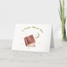 Modern Boho Book Moon Star Baby Shower  サンキューカード